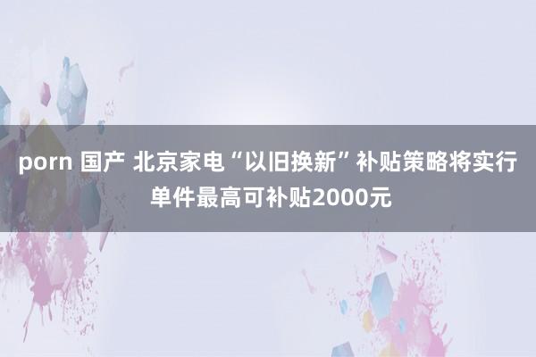 porn 国产 北京家电“以旧换新”补贴策略将实行 单件最高可补贴2000元