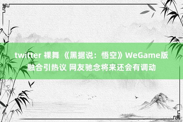 twitter 裸舞 《黑据说：悟空》WeGame版融合引热议 网友驰念将来还会有调动