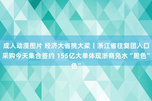 成人动漫图片 经济大省挑大梁丨浙江省往复团入口采购今天集合签约 155亿大单体现浙商凫水“胆色”