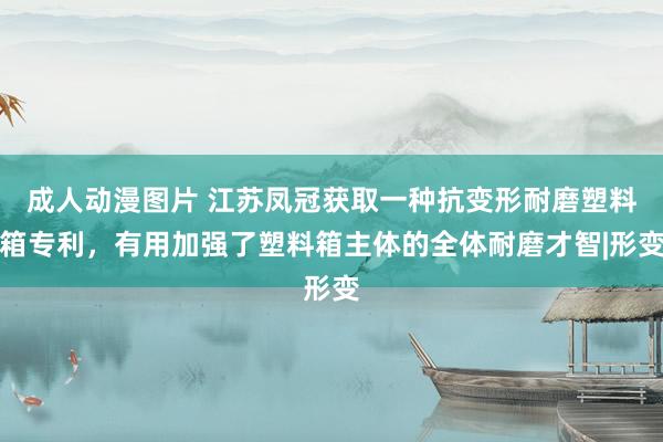 成人动漫图片 江苏凤冠获取一种抗变形耐磨塑料箱专利，有用加强了塑料箱主体的全体耐磨才智|形变